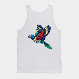 Rainbow lorikeet bird in flight Australian parrot Tank Top